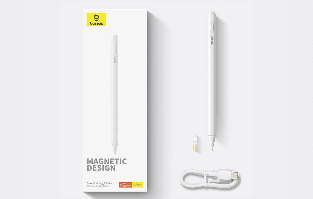 Smooth Writing 2 Baseus Stylus Lite mit LED-Anzeige (weiß)