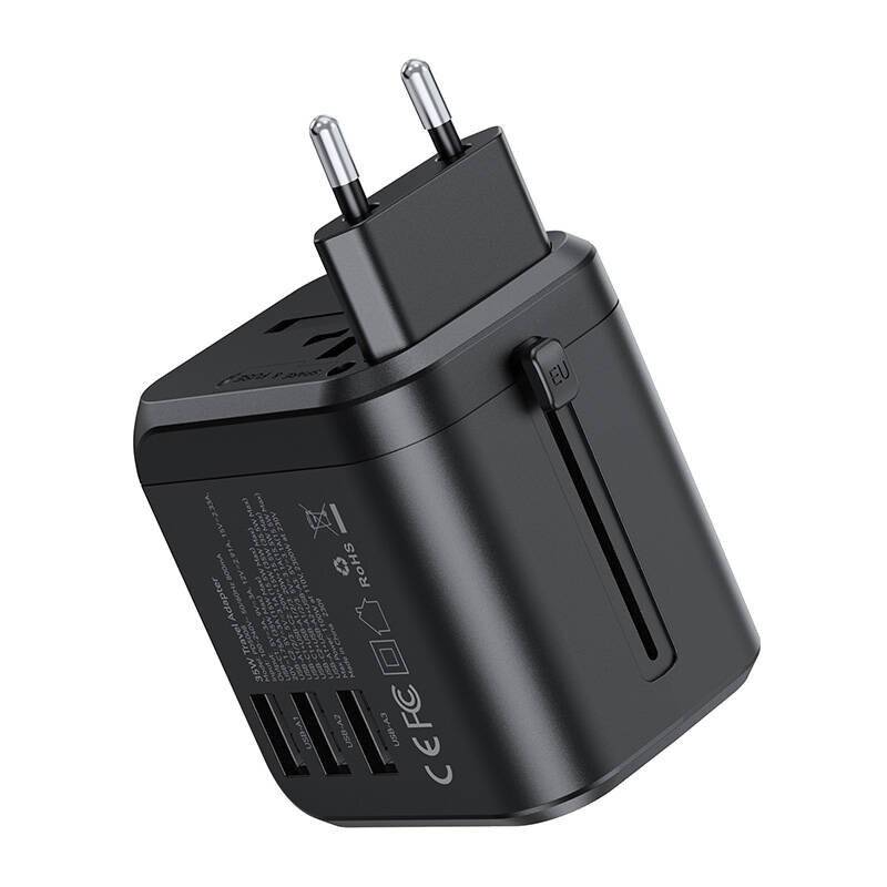 Choetech PD5008 Reiseladegerät, 3xUSB-A, 2xUSB-C, GaN, 35W, US/EU/UK/AU (schwarz)