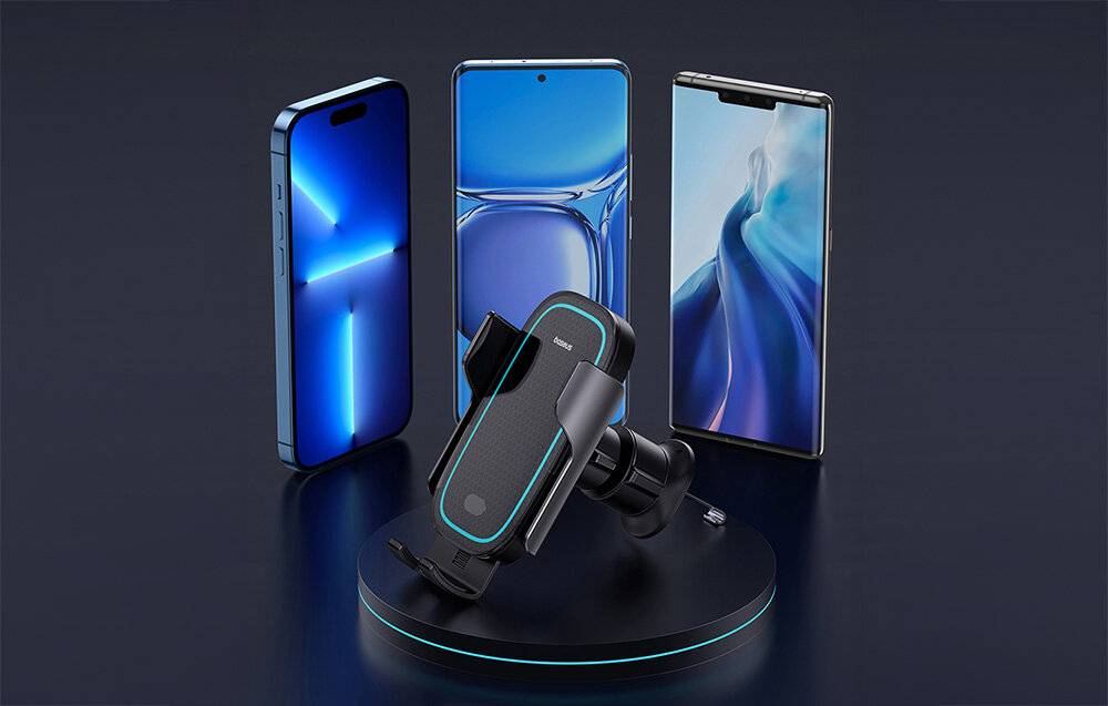 Kabellose Ladehalterung Baseus MilkyWay Pro 15W (schwarz)