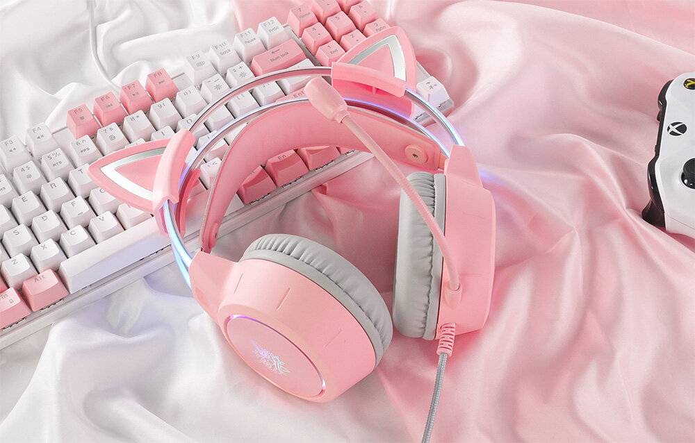 Gaming-Kopfhörer ONIKUMA X15Pro Pink Cat's Ears