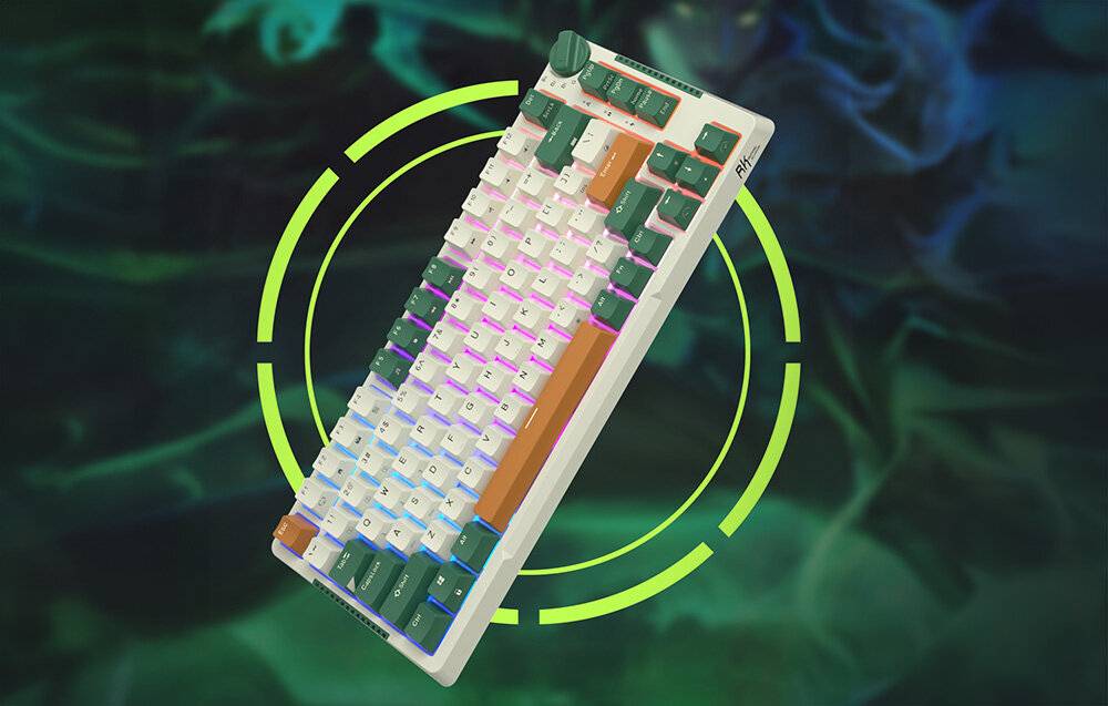 Kabellose mechanische Tastatur Royal Kludge RKH81 RGB, Sky cyan Schalter (grün)