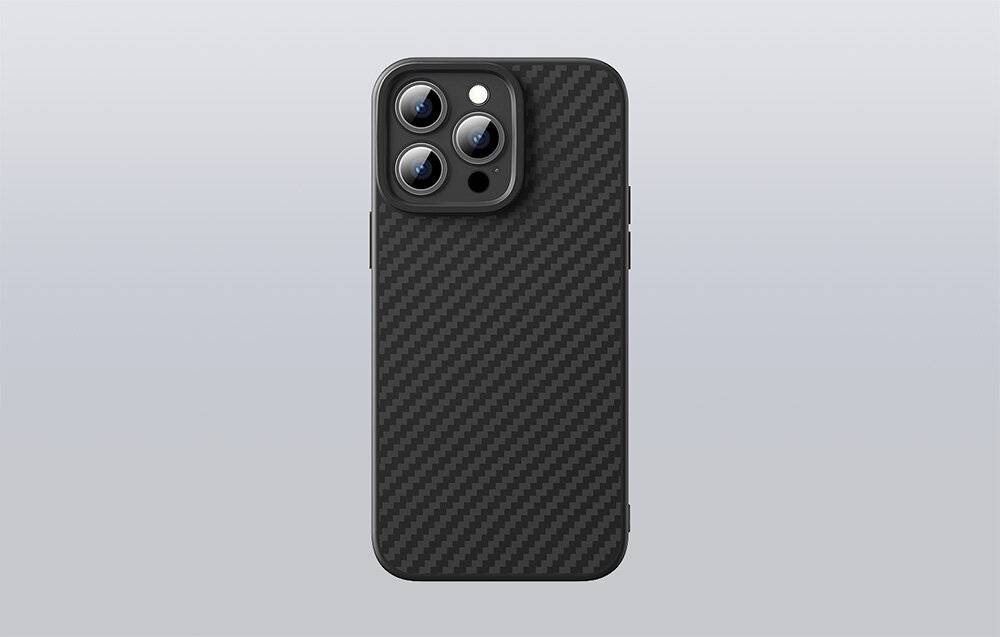 Fall Baseus Synthetische Faser iPhone 15 Pro + gehärtetes Glas