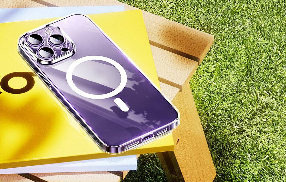 Magnetische Handyhülle für iPhone 15 Plus Baseus OS-Lucent Serie (Klar)