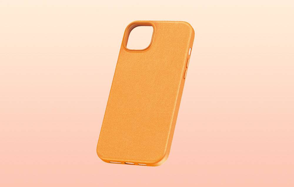 Handytasche für iPhone 15 Plus Baseus Fauxther Series (Orange)