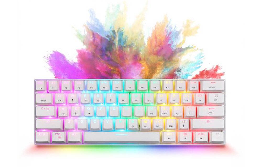 Kabellose mechanische Tastatur Motospeed SK62 Weiß (blauer Schalter)