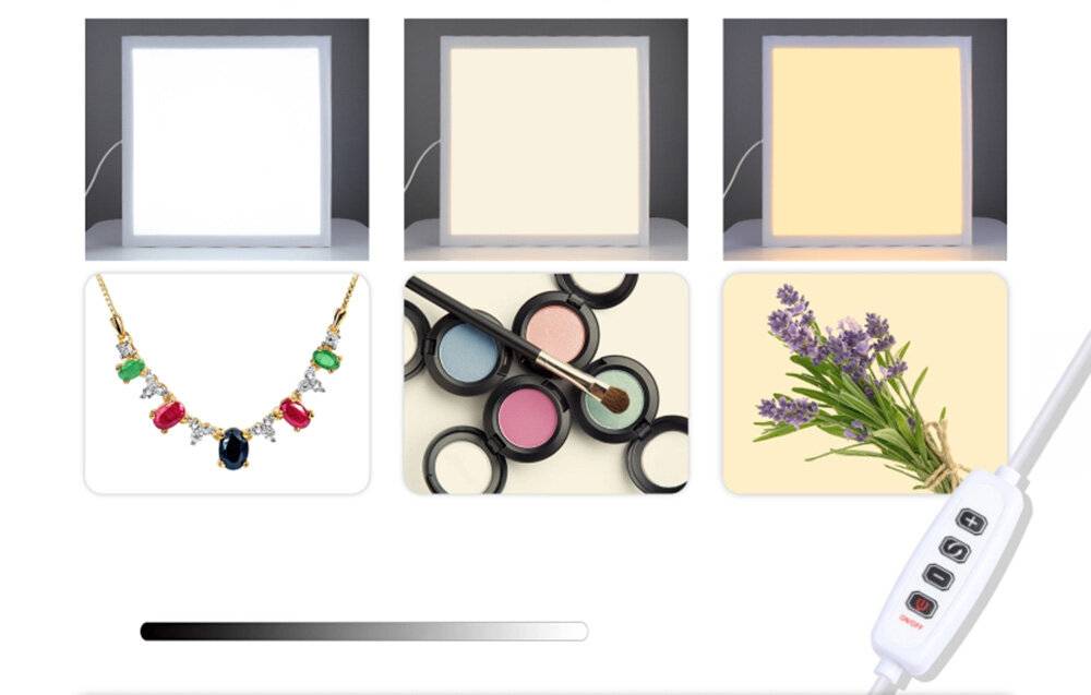 Fotografie Schattenlos Licht Lampe Panel PULUZ 1200LM LED 33.3cm x 33.3cm Wirkungsbereich