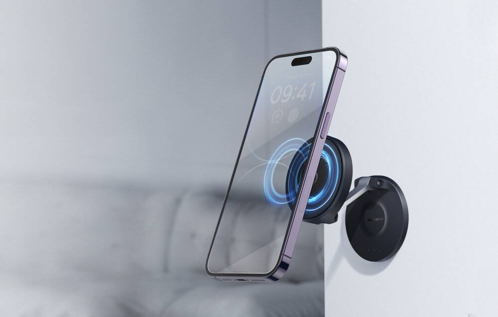 Magnetischer Tischtelefonständer Baseus MagPro selbstklebend (schwarz)