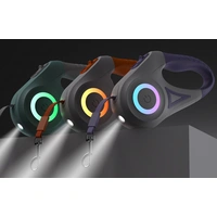 Rojeco Automatische Hundeleine LED 5 m (weiß und orange) Rojeco Automatische Hundeleine LED 5 m (weiß und orange)