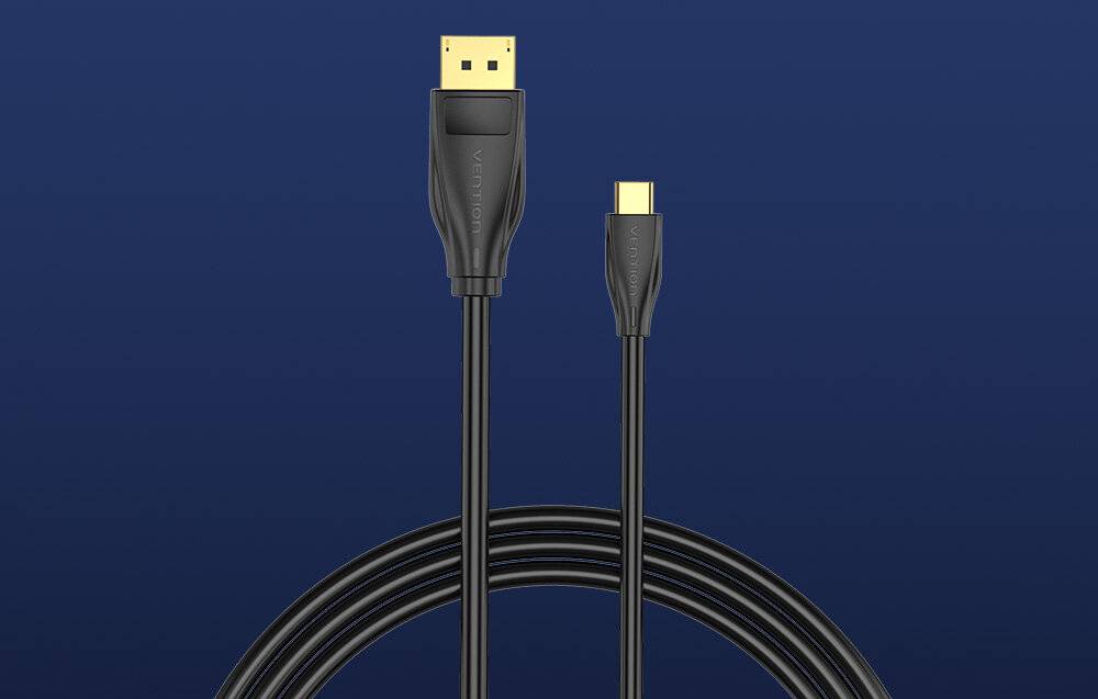 USB-C zu DisplayPort 1.4 Kabel Vention CGYBG, 1,5m, 8K 60Hz/4K 120Hz (schwarz)