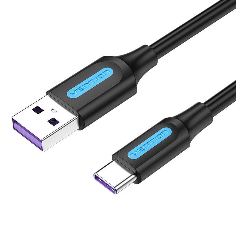 USB 2.0 A zu USB-C Kabel Vention CORBI 5A 3m Schwarz PVC