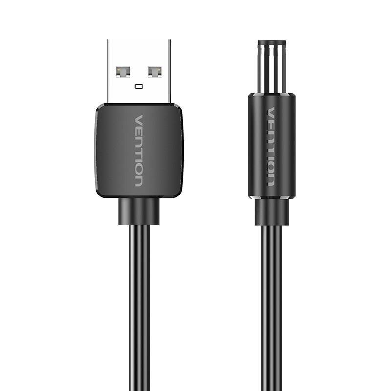 Stromkabel USB 2.0 zu DC 5.5mm Klinke 5V Vention CEYBF 1m (schwarz)
