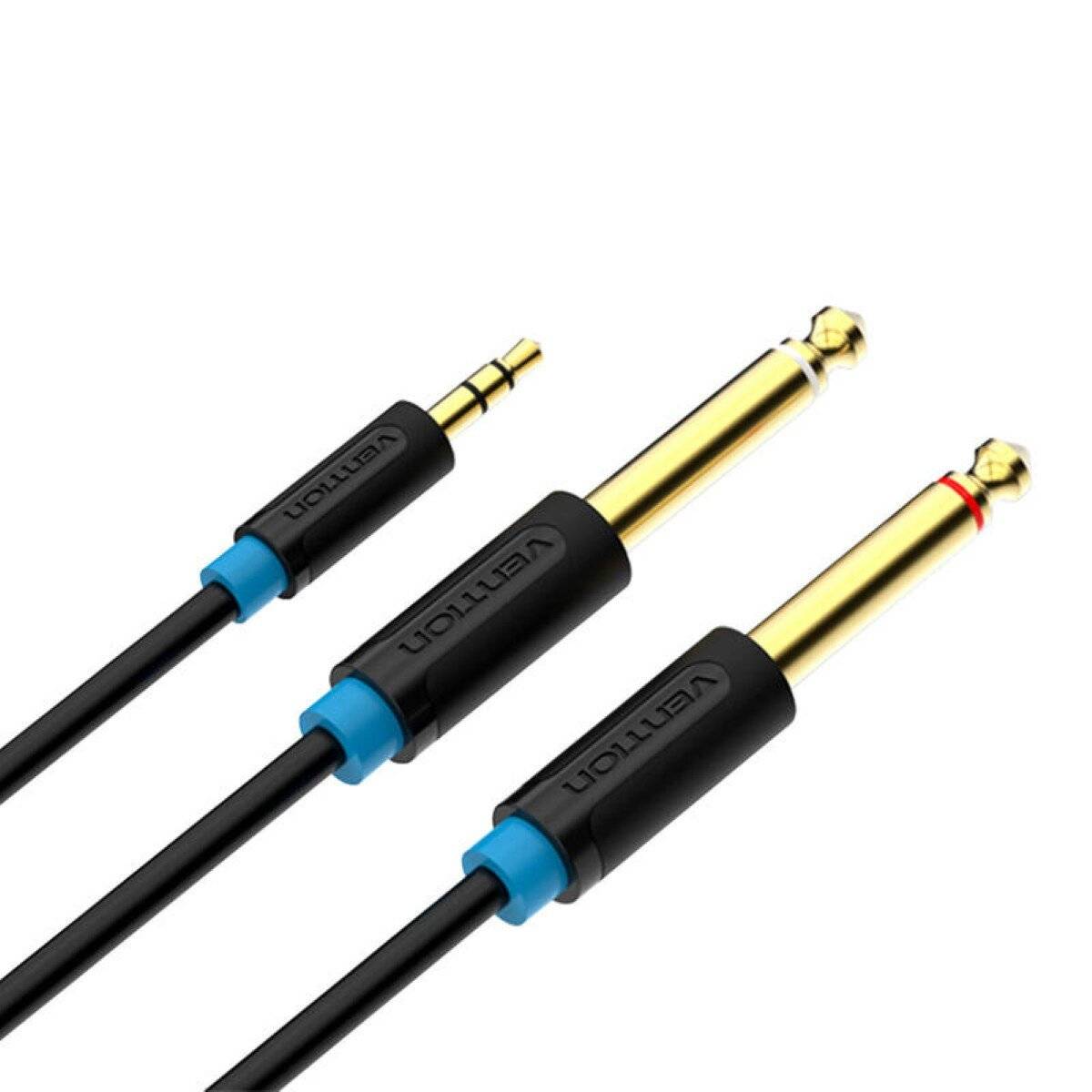 Vention BACBJ Audiokabel TRS 3,5 mm auf 2 x 6,35 mm 5 m Schwarz