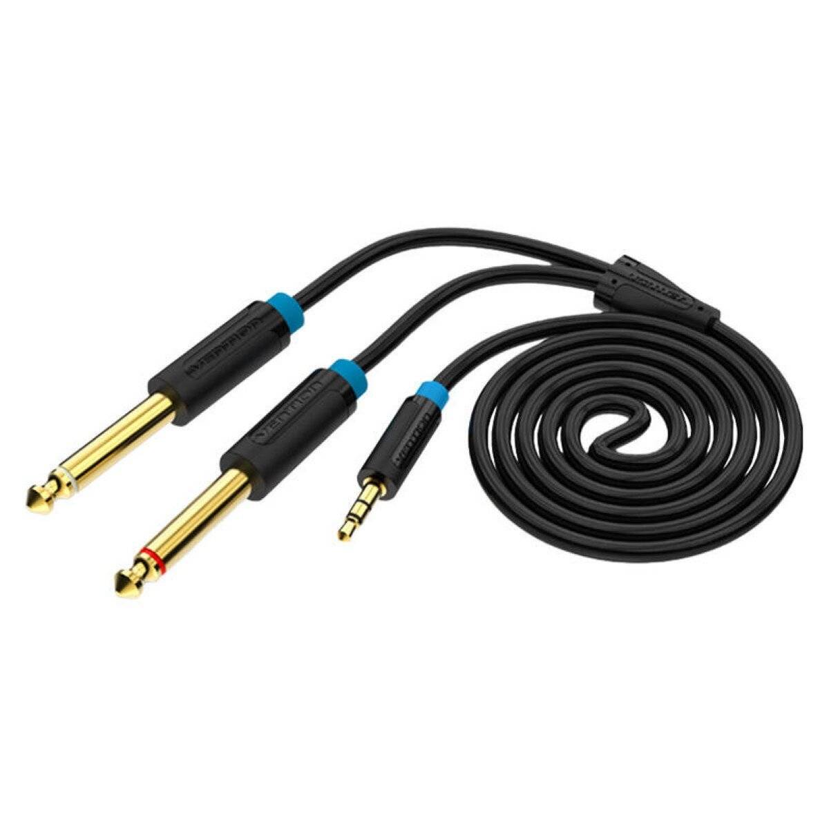 Vention BACBJ Audiokabel TRS 3,5 mm auf 2 x 6,35 mm 5 m Schwarz