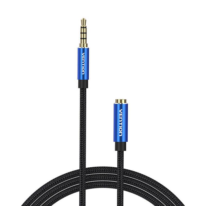 Kabel Audio TRRS 3.5mm Stecker auf 3.5mm Buchse Vention BHCLJ 5m Blau