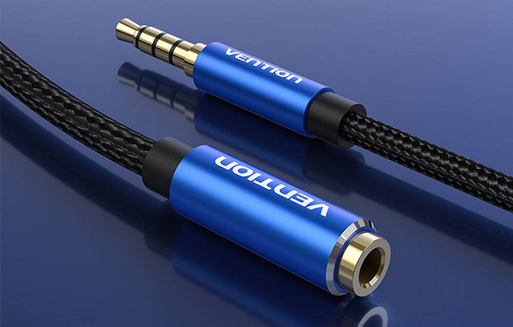 Kabel Audio TRRS 3.5mm Stecker auf 3.5mm Buchse Vention BHCLJ 5m Blau