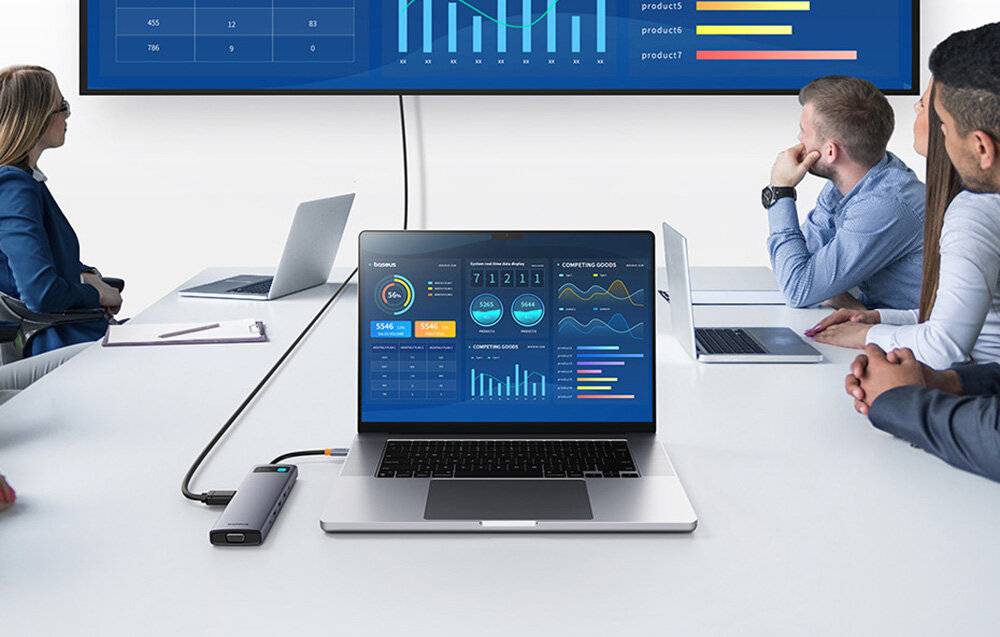 Hub 11in1 Baseus StarJoy Metal Glam Series, USB-C zu HDMI +VGA + 3 x USB 2.0+USB-C PD RJ45 SD/TF