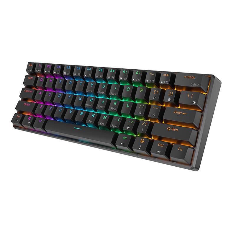Mechanische Tastatur Royal Kludge RK61 RGB, roter Schalter (schwarz)