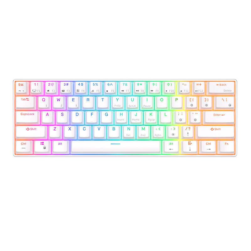 Mechanische Tastatur Royal Kludge RK61 RGB, roter Schalter (weiß)