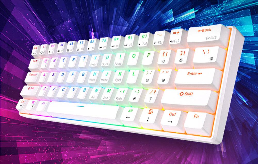 Mechanische Tastatur Royal Kludge RK61 RGB, roter Schalter (weiß)