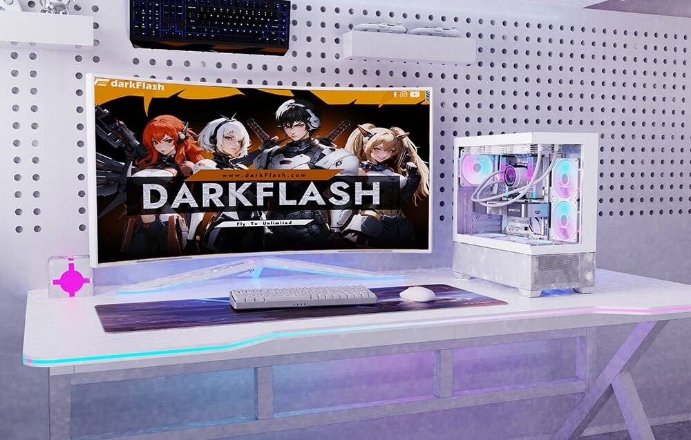 Darkflash DS900 AIR Computergehäuse (weiß) + 6 ARGB-Lüfter