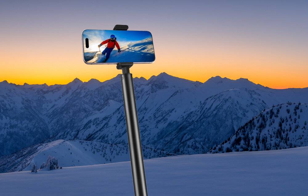 Selfie-Halter 2m PULUZ aus Metall für Insta360 One RS/X2/X3/X4 Kamera (schwarz)