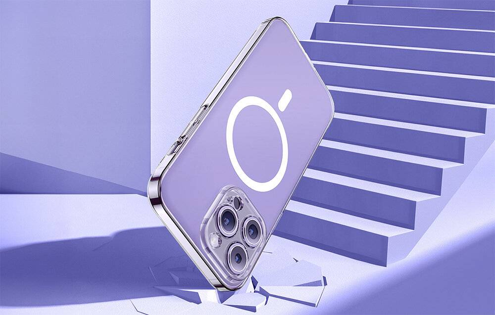 Baseus Crystal Series Magnetic Case für iPhone 14 Plus + gehärtetes Glas