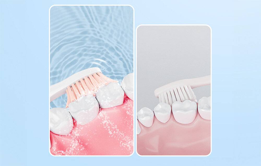 Elektrische Zahnbürste mit Spitzen, Halter und Etui D2 (rosa)