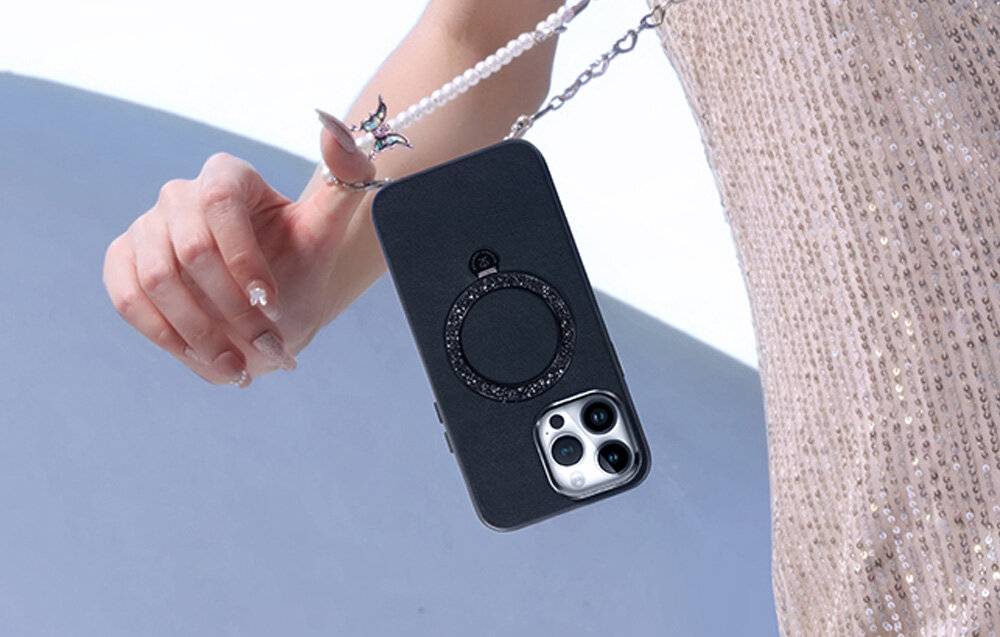Joyroom PN-15L2 Tasche Dancing Circle für iPhone 15 Pro (schwarz)