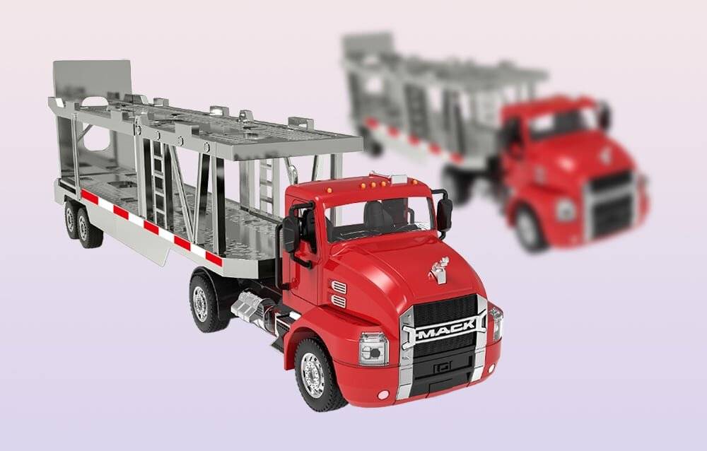 Ferngesteuerter LKW 1:26 Double Eagle (rot) (Autotransporter) E583-003