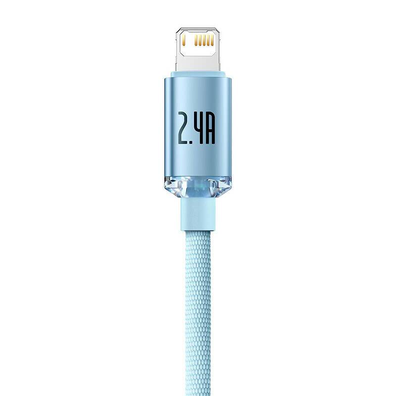 Kabel USB do iP Baseus Kristallglanz, 2,4A, 1,2m (niebieski)