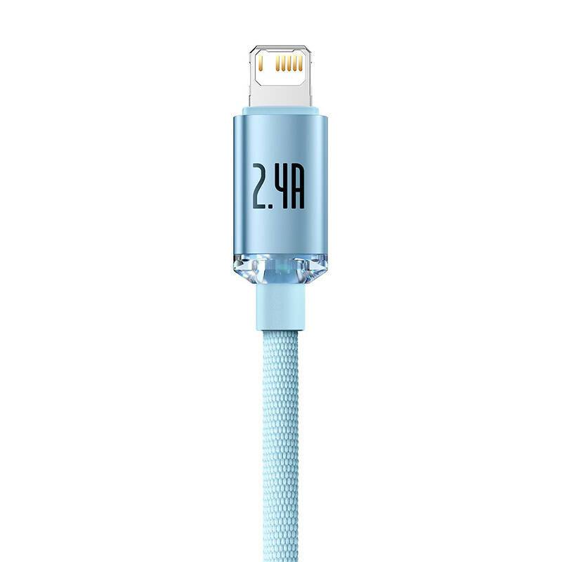 Kabel USB do iP Baseus Kristallglanz, 2,4A, 2m (niebieski)