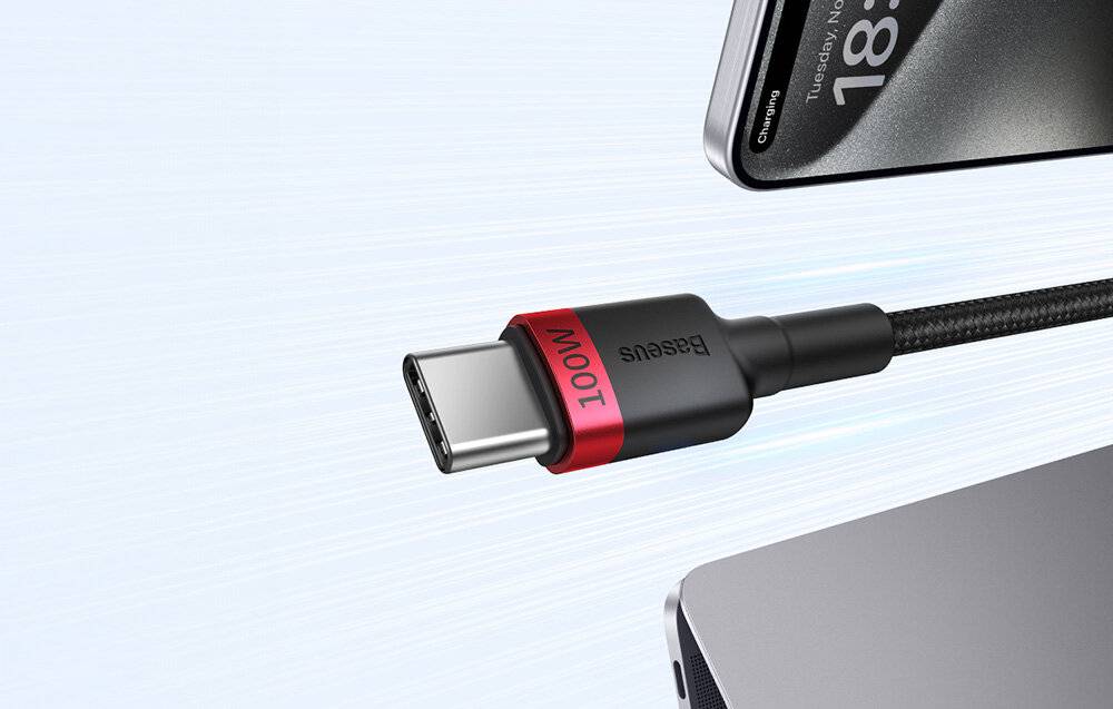 Kabel Baseus Cafule USB-C auf USB-C 100W, 2m, 2psc (Rot Schwarz, Grau Schwarz)