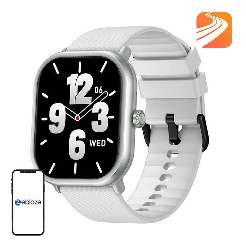 Smartwatch mit 1.97" AMOLED-Display, Bluetooth-Telefonie und Fitness-Tracking, Weiß