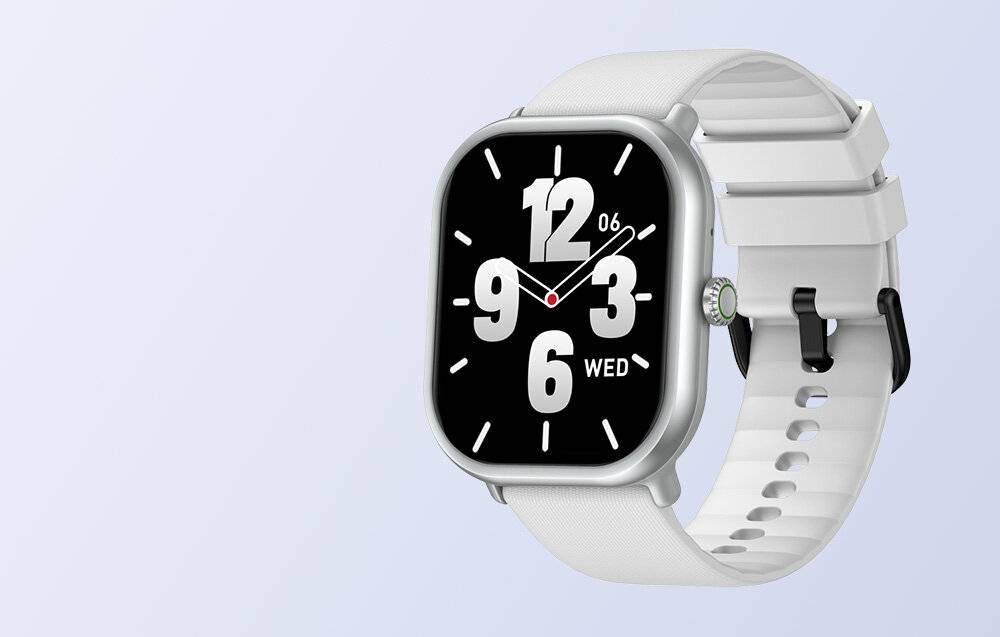 Smartwatch mit 1.97" AMOLED-Display, Bluetooth-Telefonie und Fitness-Tracking, Weiß