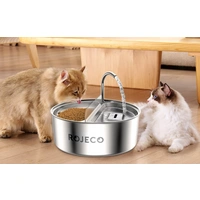 Edelstahl Haustier Wasserbrunnen & Feeder 2in1 3.2l Rojeco Edelstahl Haustier Wasserbrunnen & Feeder 2in1 3.2l Rojeco