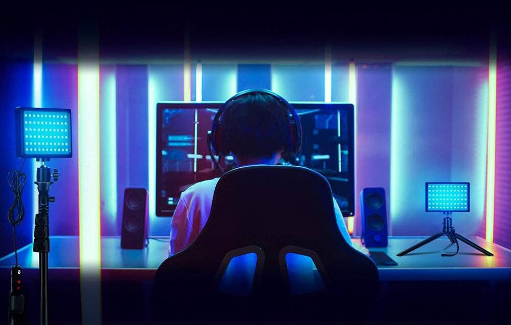 NEEWER Videolicht Set Stativ Ständer dimmbares Kamera Licht für Tisch Videokonferenz YouTube