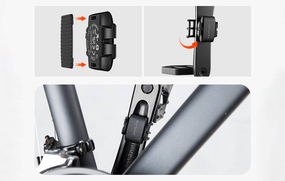 Trittfrequenzsensor Coospo BK9C kompatibel mit Wahooo, Garmin, Bryton etc.