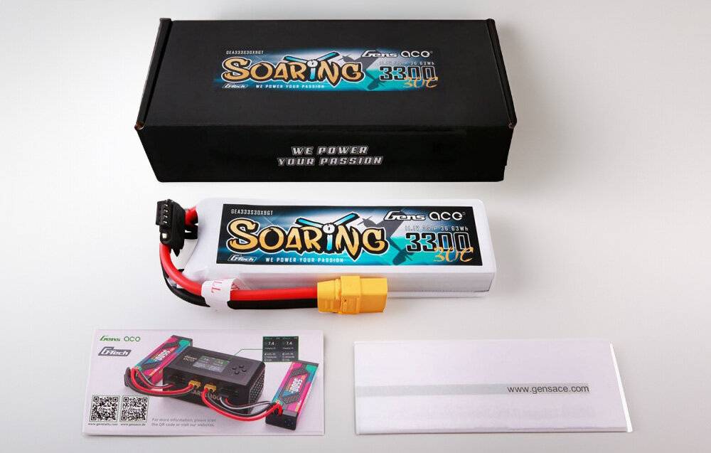 Gens ace G-Tech Soaring 3300mAh 11.1V 30C 3S1P Lipo Akku Pack mit XT90 Stecker