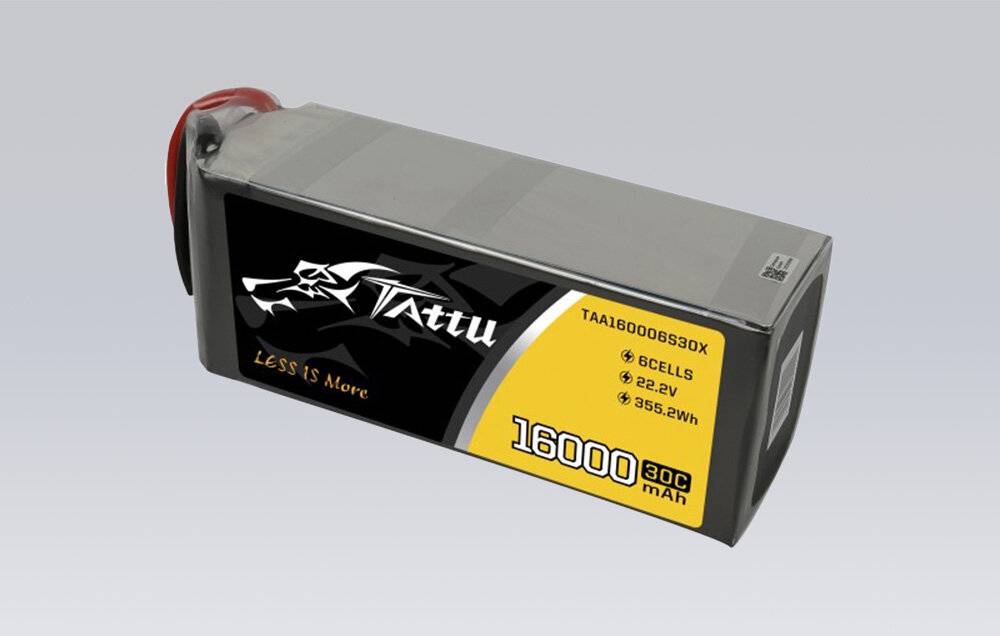 Tattu 16000mAh 22.2V 30C 6S1P LiPo Akkupack mit XT90 Anti-Funkenstecker