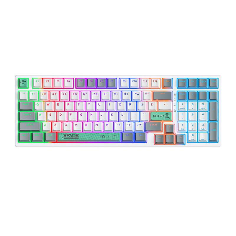 ONIKUMA G38 98 Tasten USB Wired Mechanical Keyboard Weiß
