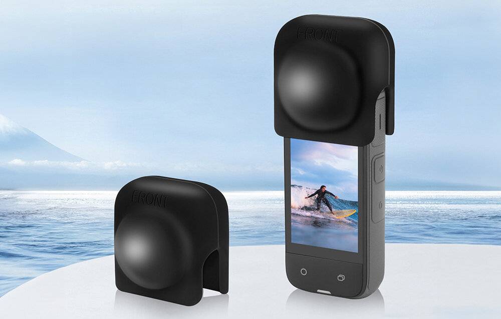 PULUZ Silikon-Linsenabdeckung für Insta360 X4 (schwarz)