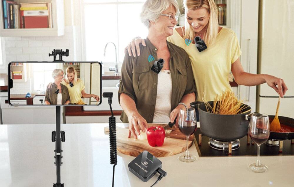 Drahtloses Lavalier-Mikrofon PULUZ 2 TX + 1 RX