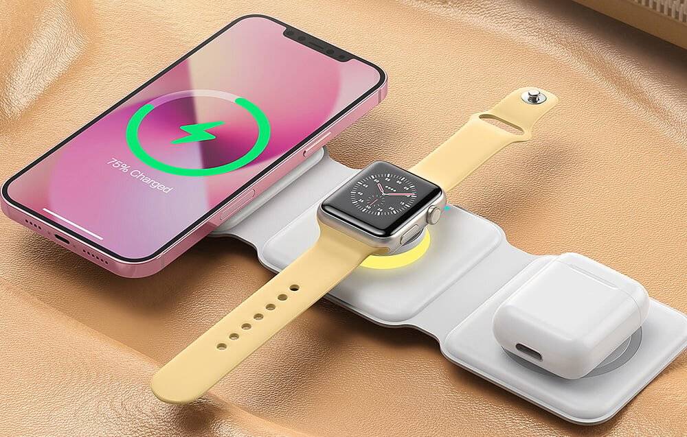 Magnetisches kabelloses Ladegerät, Essager, EWXCX3-NMC02, 3w1, 15W (weiß)