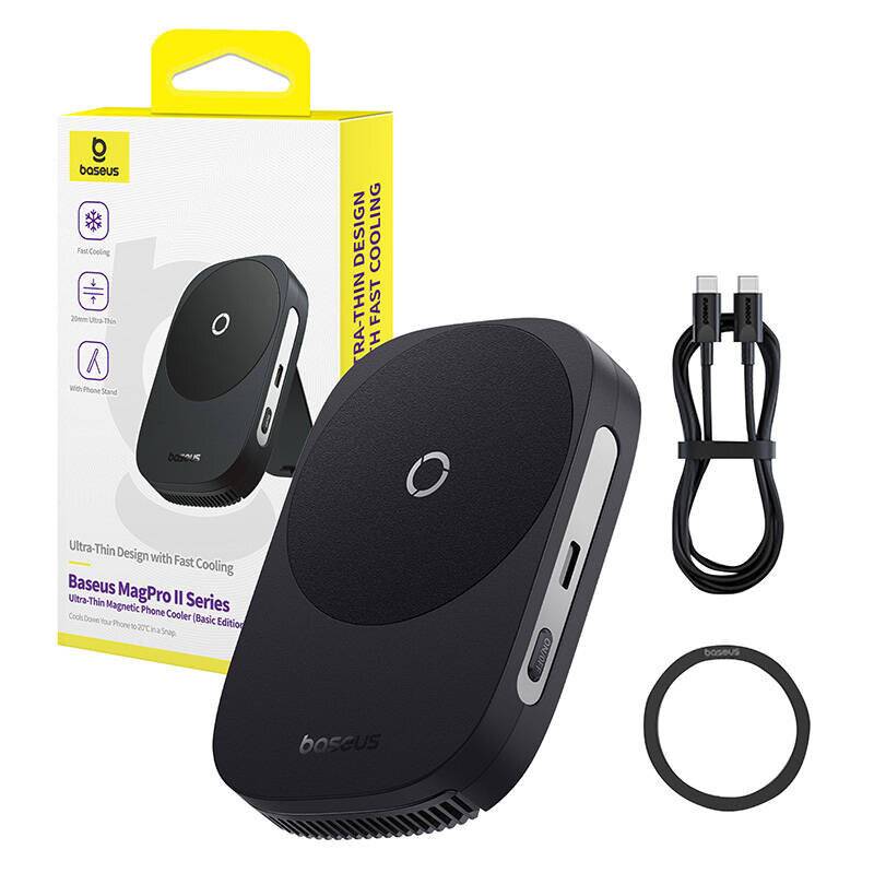 Baseus MagPro II Ultradünner Telefonkühler (schwarz)
