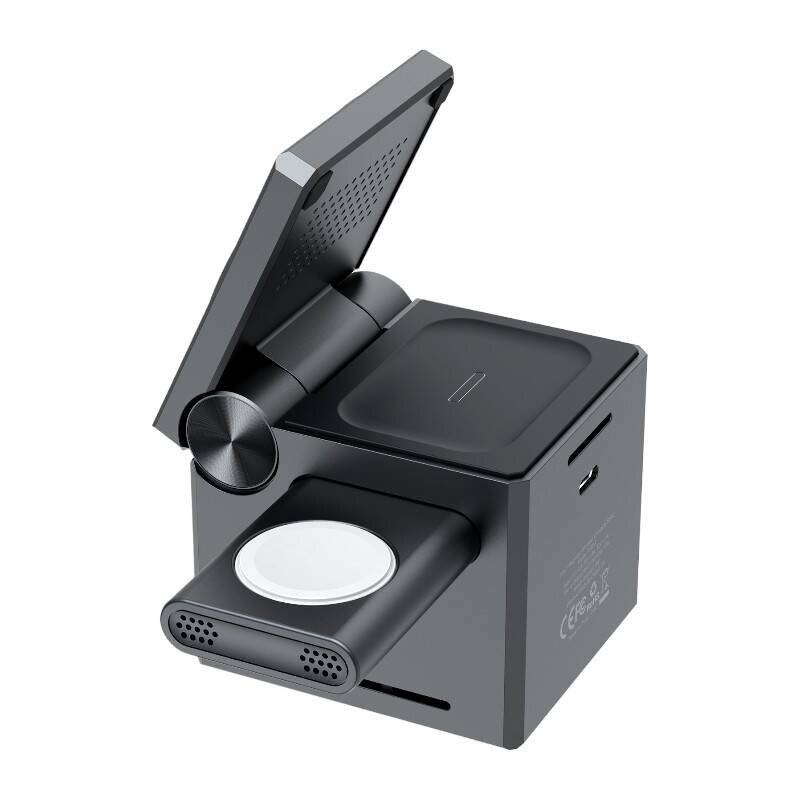 Choetech T632-F 3-in-1 Induktions-Ladestation, 15W, für iPhone, iWatch, AirPods, Schwarz