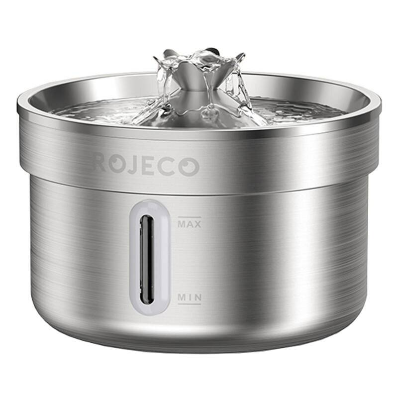 Edelstahl-Trinkbrunnen für Hunde und Katzen, 2 l, Rojeco