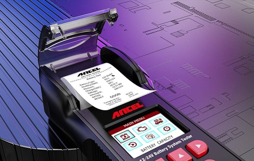 Batterietester Ancel BST600 mit Thermodrucker, 12V/24V, für Blei-Säure/AGM/GEL