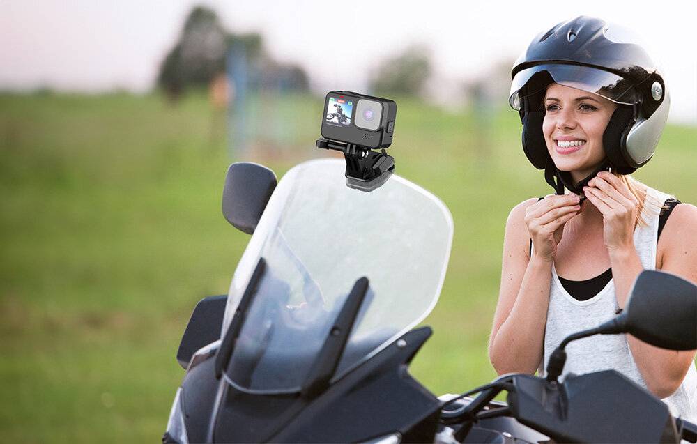 Motorrad-Windschutzscheibenhalterung PULUZ für Action-Kameras (Schwarz)