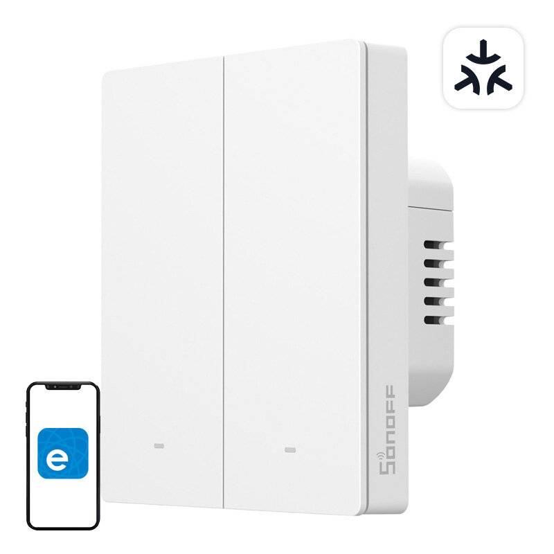 SONOFF M5-2C-80W WiFi Matter smart wall switch (2-Kanal, für Rahmen)
