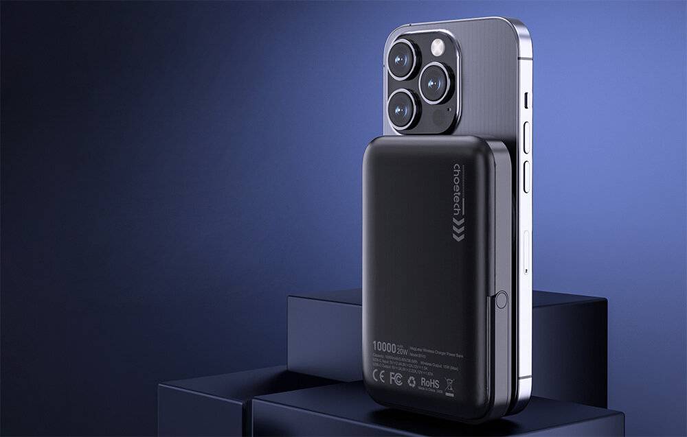 Choetech B743 10000mAh 20W PD magnetische Powerbank mit Ständer (schwarz)